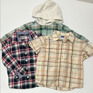 Toddler Boys Flannel Shirts-Bundle of 3-2T